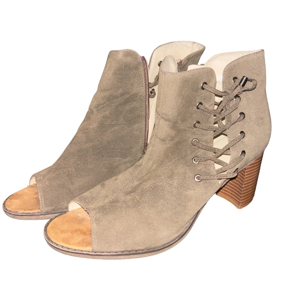 Peep toe booties